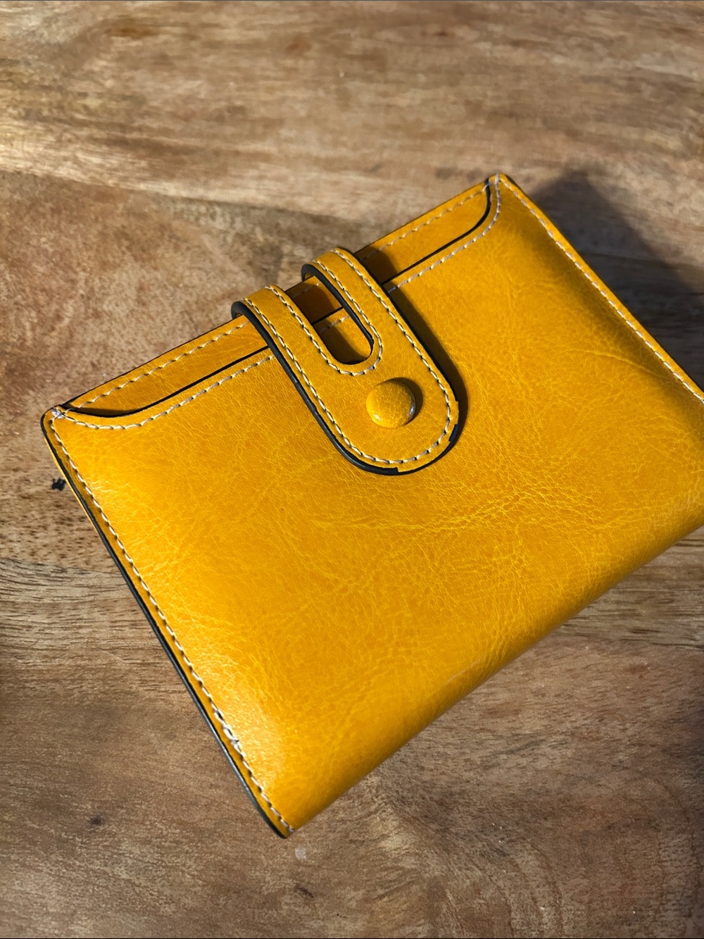Anne Klein Yellow Leather Snap Card Holder - Picture 10 of 10